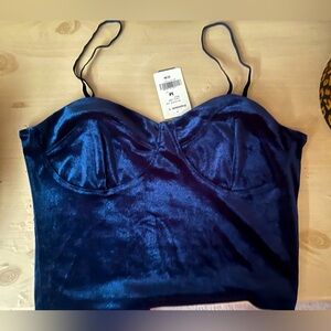 Blue Velvet Camisole Top